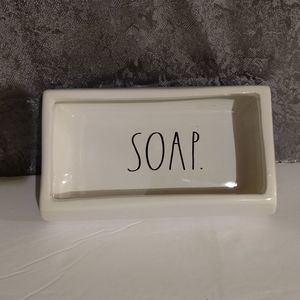 NEW Rae Dunn, Ceramic SOAP dish/plate. White. 7 x 4 x 2.5